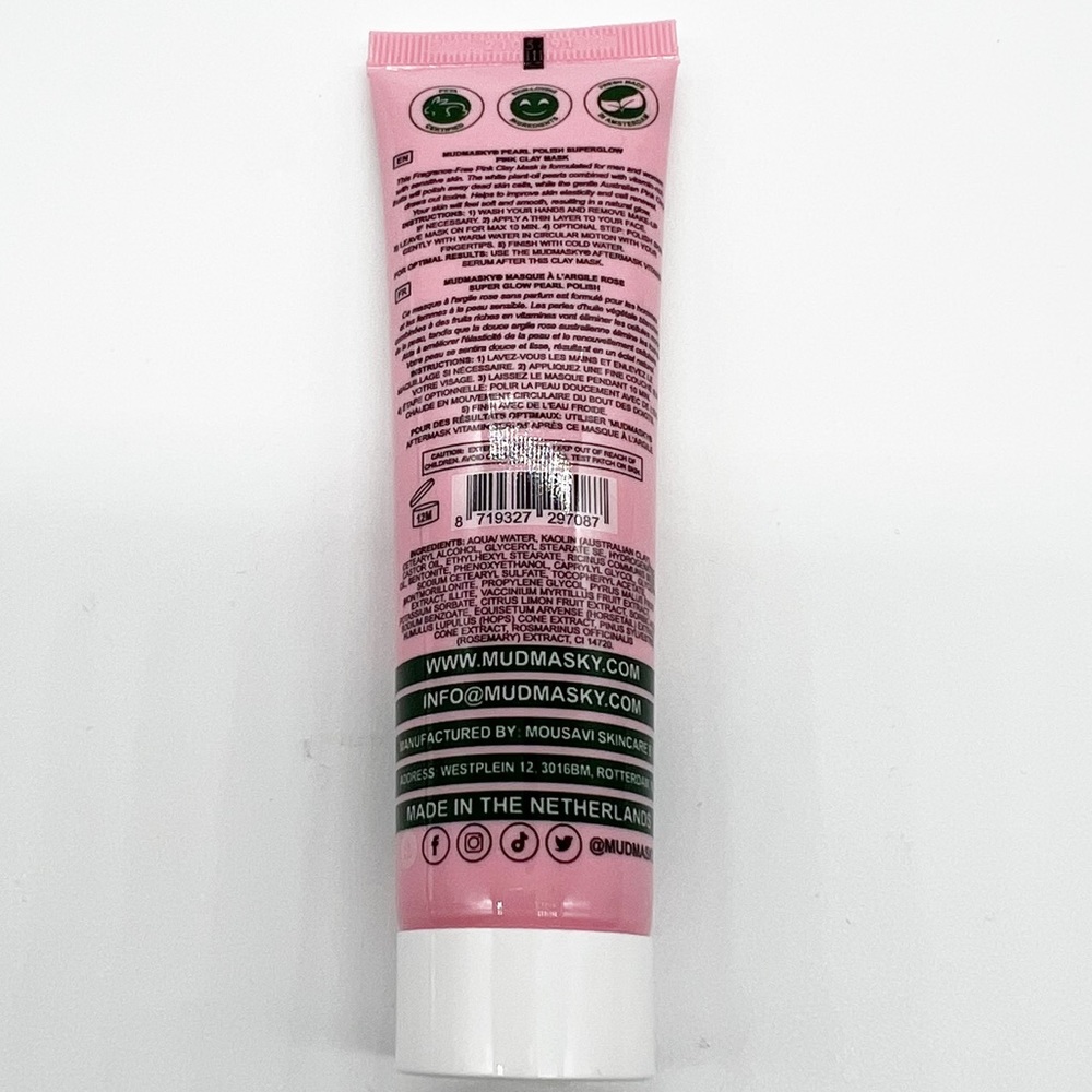 NEW Mudmasky Pearl Polish Superglow Pink Clay Mask, 60 ml - Picture 3 of 6